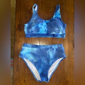 SHEIN Blue Tie-Dye Bikini Set